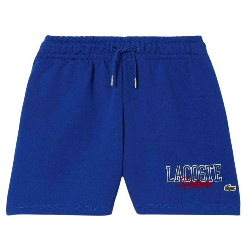 Lacoste Boys Lettering Sweat Shorts / Blue